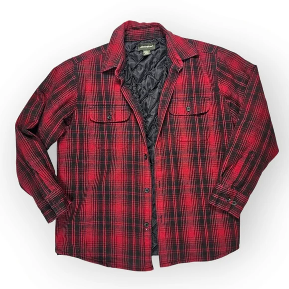 Eddie Bauer Jackets Coats Eddie Bauer Red And Black Plaid